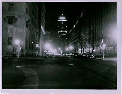 #ad LG772 1967 Original Clifton Jones Photo BOSTON NIGHT LIFE Lights Urban Streets $20.00