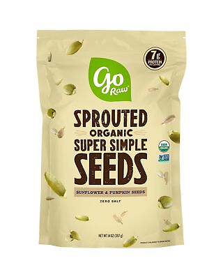 #ad Go Raw Unsalted Sunflower amp; Pumpkin Seeds Mix Sprouted amp; Organic 14 oz. Bag... $21.99