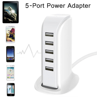 #ad 5 Port USB Charger Multi USB Charging Station Dock Desktop Universal US Plug $8.90