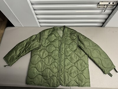 #ad USGI Large Cold Weather Coat Liner “Smokers Jacket” OD Green $12.50