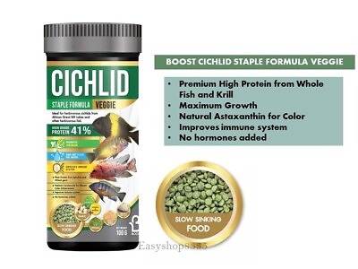 #ad 100g Cichlid Staple Formula Veggie 100g Fish Food For Herbivore Cichlids $33.98