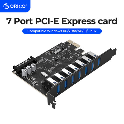 #ad ORICO 7 Port PCI E to USB 3.0 HUB PCI Express Expansion Card Adapter for Win7 PC $20.99