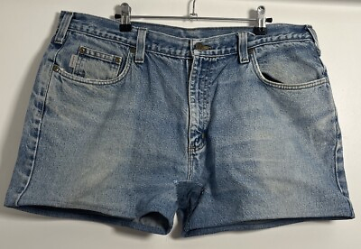 #ad Carhartt Shorts Cutdown Mens Denim Blue Vintage W39 Inch L3 Inch GBP 12.00