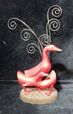 #ad Modern 3 Red Geese Ducks Picture Holder Metal Shelf Artwork 14quot;H 8quot;W $24.99
