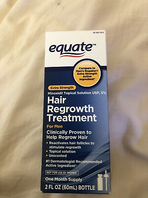 #ad EQUATE EXTRA STRENGTH HAIR REGROWTH TREATMENT FOR MEN 2OZ $16.00