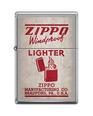 #ad Zippo 82142 vintage zippo box top windproof lighter bradford distressed Lighter $24.25