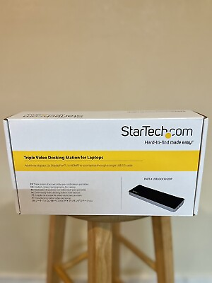 #ad *StarTech Triple Monitor USB 3.0 Docking Station Black Silver USB3DOCKH2DP * $99.00