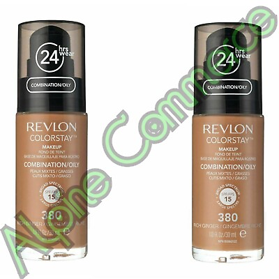 #ad *2 Pack* Revlon ColorStay Makeup SPF FPS 20 Combination Oily Skin 380 Rich Ginge $14.99