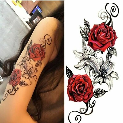#ad Flower Waterproof Temporary Tattoo Sticker Fake Tatoo Body Art Arm Women $2.99