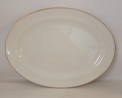 #ad Lenox Fine China quot;Specialquot; Oval Serving Platter Cream Gold Trim USA 13.5”x10” $27.50