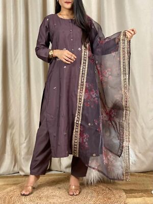#ad New Indian Bollywood Ethnic Cotton Silk Readymade Kurti Bottom amp; Dupatta 12 SR24 $49.99