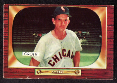 #ad 1955 Bowman #117 Johnny Groth Chicago White Sox Vintage Baseball Card F G $2.70