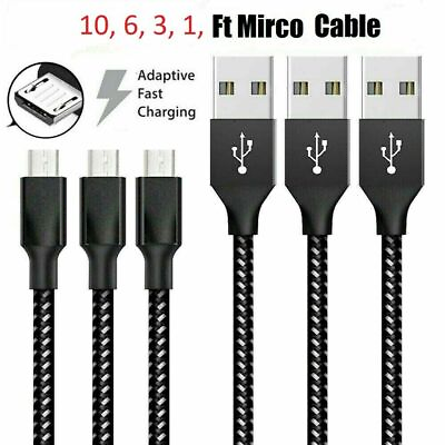 #ad LOT 3 6 10Ft Micro USB 3.0 Fast Charger Data Sync Cable Cord LG HTC Android $2.48