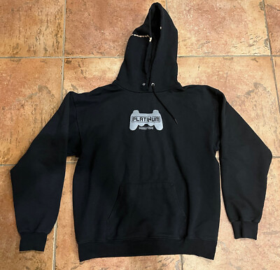 VTG HANES Ultimate Print pro Hoodie Gaming Graphic Size M BLACK Sweatshirt $15.95