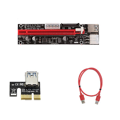#ad Powered USB3.0 GPU Riser Extender PCI E riser Board PCI E 1X Adapter Card Kit M $8.47