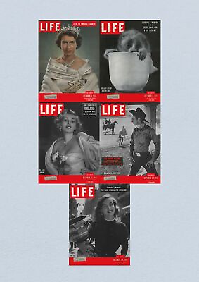 #ad Life Magazine Lot of 5 Full Month October 1951 1 8 15 22 29 $90.00