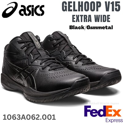 #ad Asics Basketball shoes GELHOOP V15 EXTRA WIDE Black Gunmetal 1063A062 001 NEW $151.53