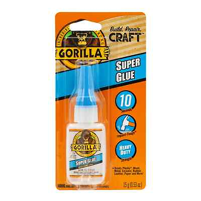 #ad Gorilla Super Glue 15 Gram Clear Pack of 1 $9.55