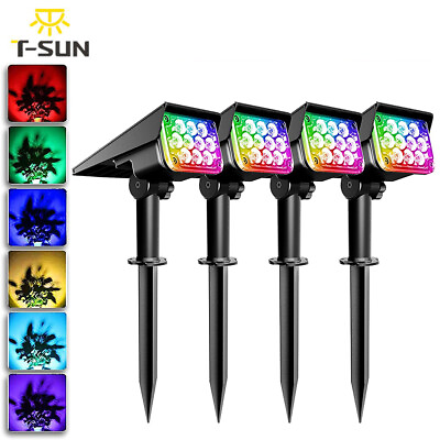 4PACK Solar Power RGB Colorful Spotlights Outdoor Garden Landscape Pathway Lamps $56.99