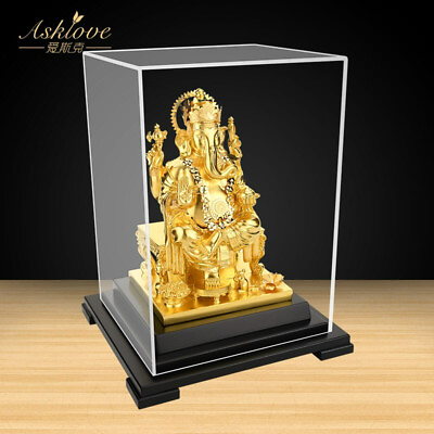 #ad Ganesha Statue Gold Hindu Ganapati Home Garden Buddha Decoration Sitting Ganesh $269.23