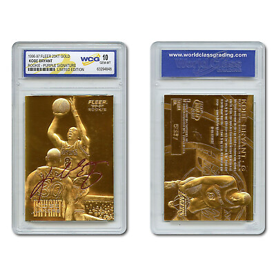 #ad 1996 1997 KOBE BRYANT Fleer 23K Gold ROOKIE Card Signature Series GEM 10 $17.95