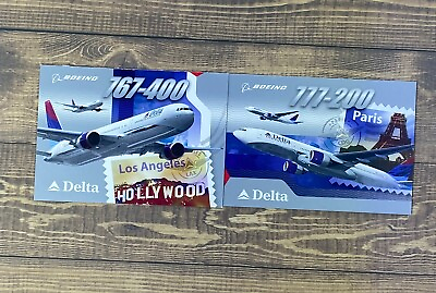 #ad 2004 Delta AirLines Boeing 777 200 Trading Card #21 And Boeing 767 400 #20 Cards $70.00