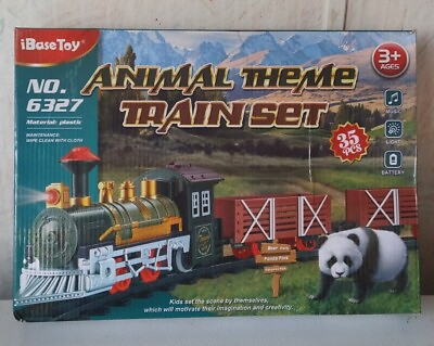 #ad Animal theme 33 Piece Kids Train Set Battery Operated Sounds amp; Light open box $29.99