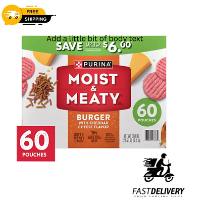 #ad Purina Moist amp; Meaty Dog Food Burger W Cheddar Cheese 6 Oz 60 Ct $32.00