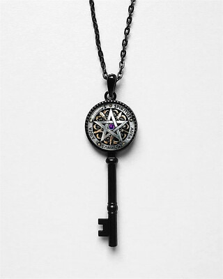 #ad Fashion Pentagram Glass Necklace Classic The Key of Solomon Magic Array Necklace C $2.80