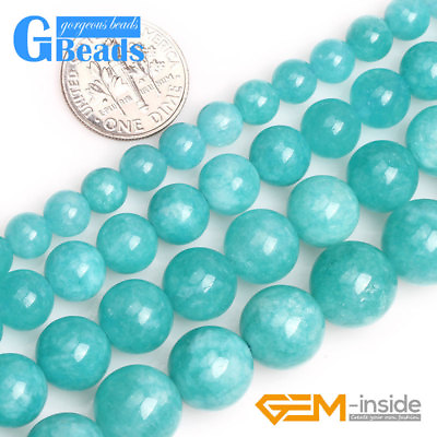 #ad 6 12mm Round Blue Jade Amazonite Color Gemstone Beads for Jewelry Making 15#x27;#x27; $5.08