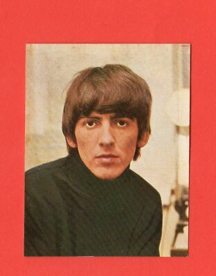 #ad 1966 The Beatles George Estrellas De La Cancion Spanish Card Sticker Rare $29.99