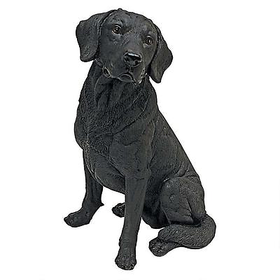 #ad 15.5quot; Gentle Black Lab Labrador Man#x27;s Best Friend Animal Dog Canine Statue $95.23
