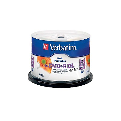 #ad Verbatim 97693 8x DVDR DL White Inkjet Printable Hub Printable 50 Pack $30.96