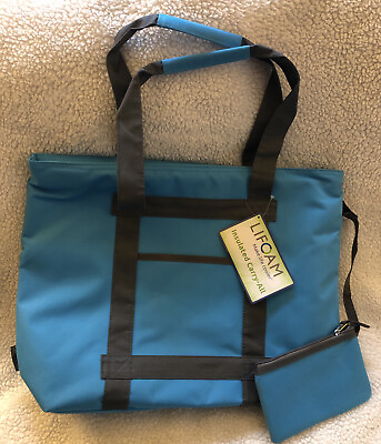 NWT LIFOAM Insulated Carry All Cooler Tote Bag Zip Closure Reinforced Handles $15.99
