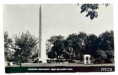 #ad SOLDIERS MONUMENT FORT RECOVERY OHIO Vintage Real Photo Postcard. RPPC $7.29