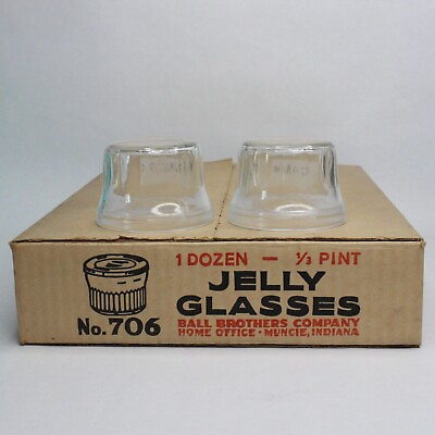 #ad Vintage Ball Ball Jelly Glass Jars 1 3 Pint No. 706 Case of 12 NO LIDS $14.99