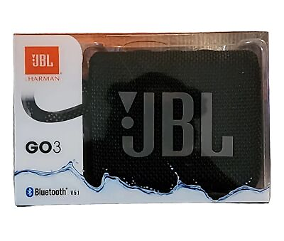 #ad JBL Go 3 Portable Waterproof Speaker Black Factory sealed $34.77