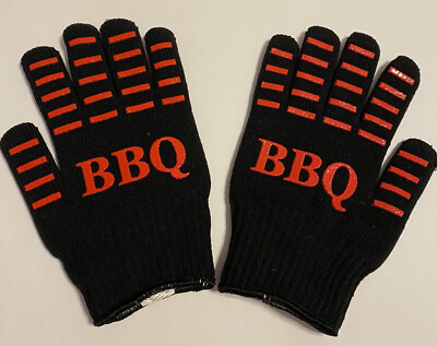 #ad 500 Degrees Fahrenheit Heat Resistance Anti slip Microwave Mitts BBQ Gloves NWOT $14.88