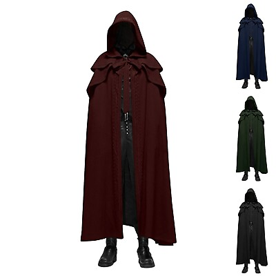 #ad Renaissance Fair Viking Hooded Cloak Medieval Viking Wizard cloak Gothic Ren $47.90