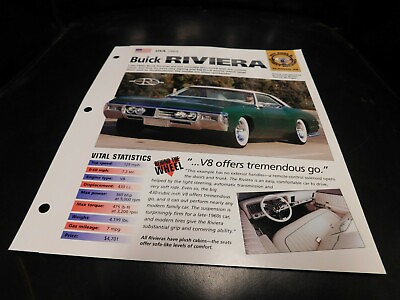 #ad 1969 Buick Riviera Spec Sheet Brochure Photo Poster $5.00
