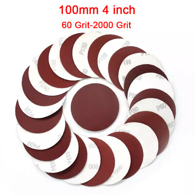 #ad 100mm Sanding Discs Pads Sandpaper 4 inch Orbital Hook and Loop 60Grit 2000Grit $68.26