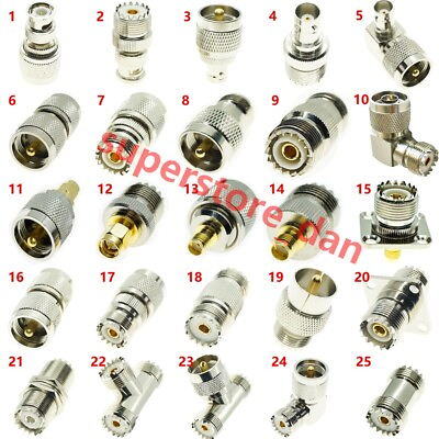 #ad UHF TO BNC N SMA UHF SO 239 PL 259 male female RF Coax Connector Adapter $2.09