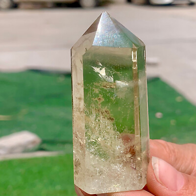 #ad 63 g Natural smoky citrinequartz obelisk crystal wand pointhealing $31.50