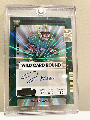 #ad Jaylen Waddle 2021 Contenders Wild Card Round Rookie Auto RC #106 Dolphins $109.99