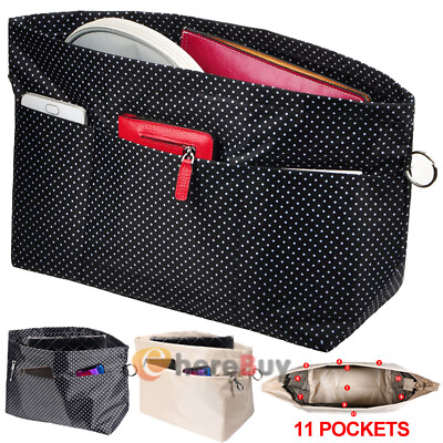 #ad Multi Pocket Oxford Bag Organizer Insert Purse Organizer Tote Handbags 2 Colors $12.99