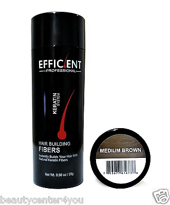 #ad EFFICIENT Keratin Hair Building Fibers Net 28g 0.98oz Med Brown Looks so real $13.75