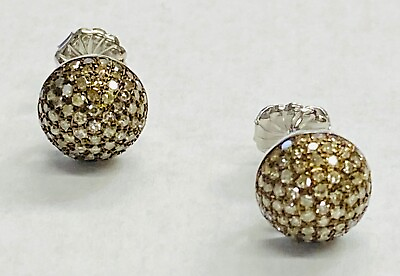 #ad HSN Colleen Lopez Sterling Silver 1.00ctw Colored Diamond Ball Stud Earrings $399.99