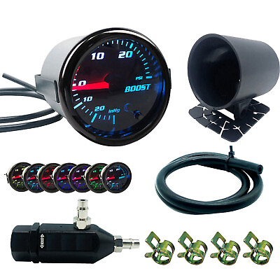 #ad Boost Control Kit 7 Color 0 30PSI 52mm Boost Gaugeamp; Cup Manual Boost Controller $32.79