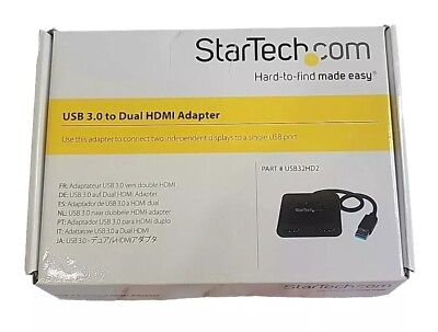 #ad Startech.com USB32HD2 USB 3.0 to Dual HDMI Adapter Black $39.00