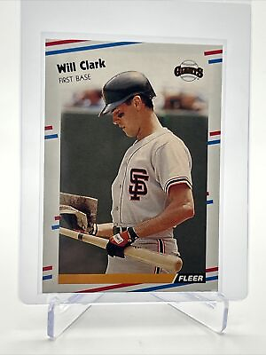 #ad 1988 Fleer Will Clark Baseball Card #78 Mint FREE SHIPPING $1.25